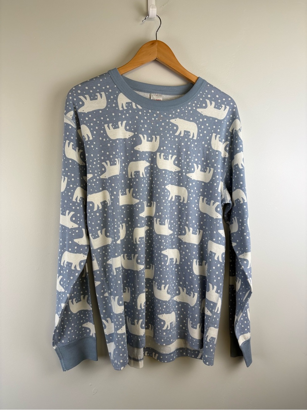 Hanna Andersson Unisex XL Long John Pajama Top & Pants Set Snowy Polar Bear